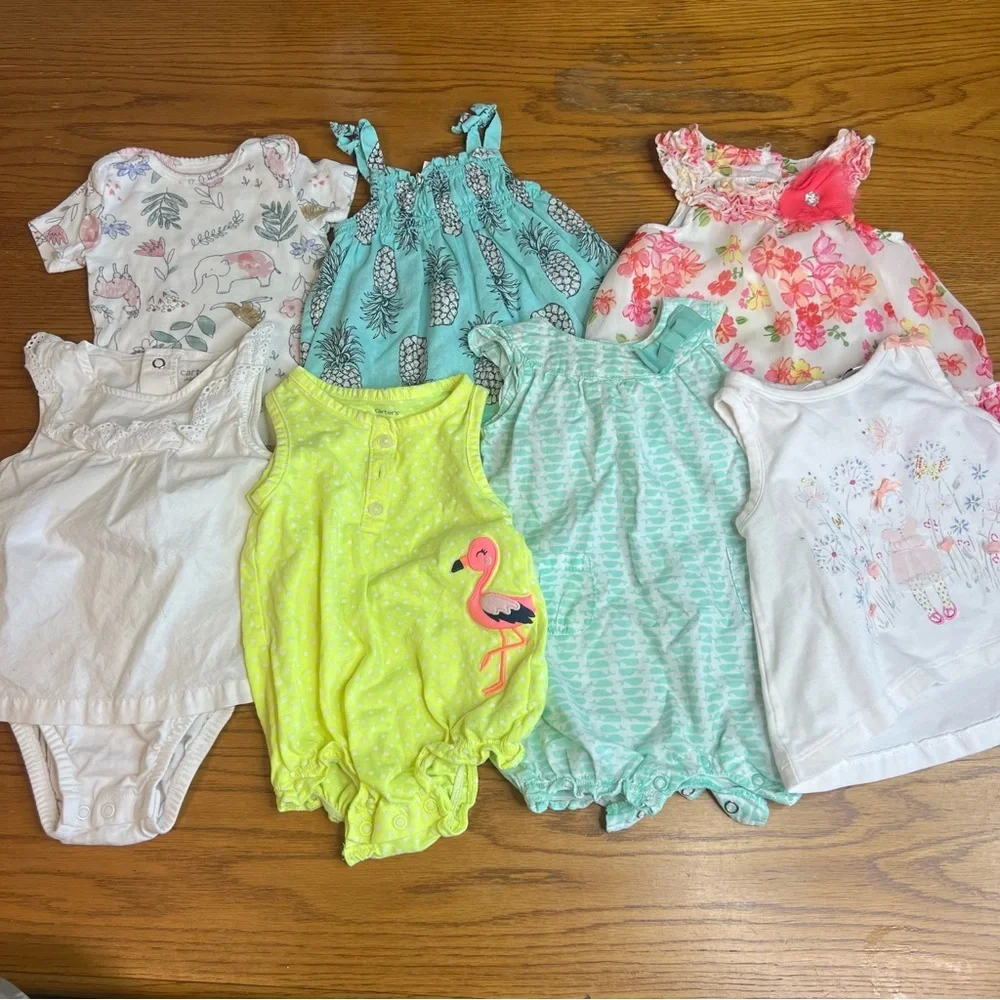 7 peice 3/6 months Baby Girl Summer bundle - Picture 1 of 8
